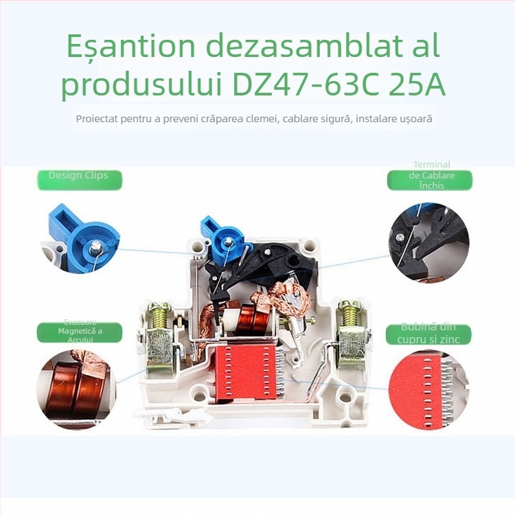 DZ47-125 întrerupător de circuit mini pentru uz casnic, 1P 2P 3P 4P, 80A 100A 125A