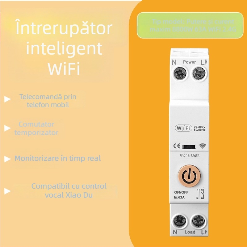 Întrerupător de circuit Wi‑Fi inteligent cu control de la distanță și temporizare