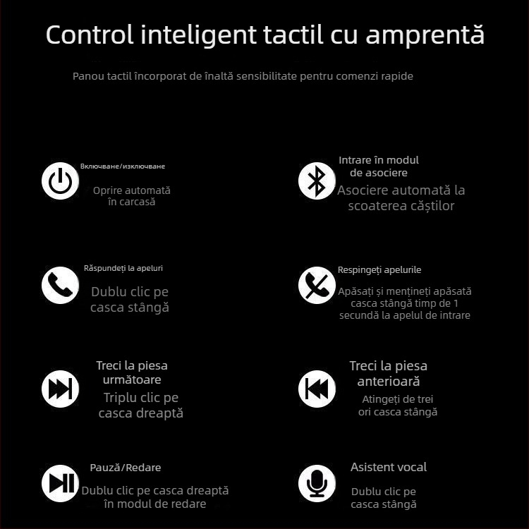 Căști Bluetooth pentru sport, fără fir, cu anulare activă a zgomotului și sunet de înaltă calitate.