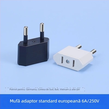 Adaptor priză UE către SUA, 4.0 mm, de la două contacte rotunde la două contacte plate