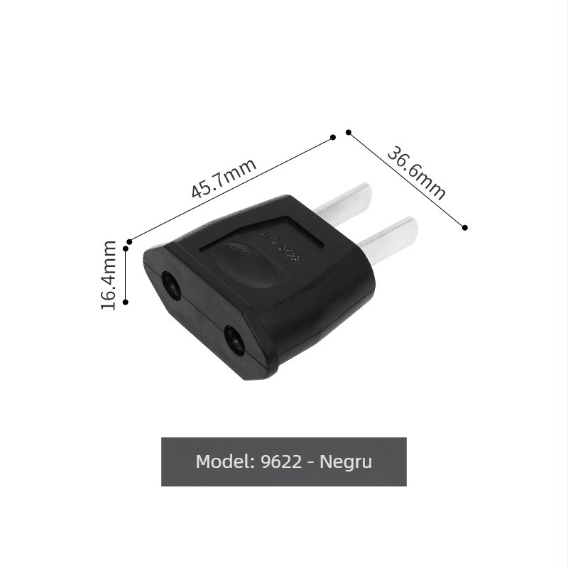 JHD-9622 adaptor de alimentare AC: de la priză europeană cu conector rotund la priză GB cu doi pini