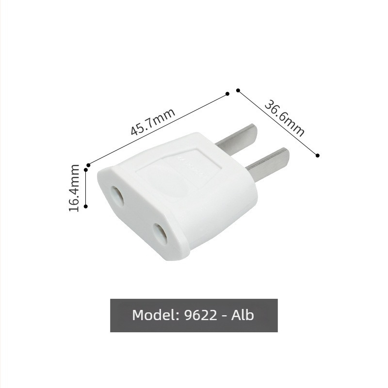 JHD-9622 adaptor de alimentare AC: de la priză europeană cu conector rotund la priză GB cu doi pini