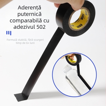 Bandă izolatoare din PVC, lățime 2,5 cm, impermeabilă și rezistentă la temperaturi înalte, neagră, bicolor ignifugă