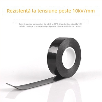 Bandă izolatoare electrică din cauciuc J-20# pentru înaltă tensiune, impermeabilă, cu față dublă, autoadezivă