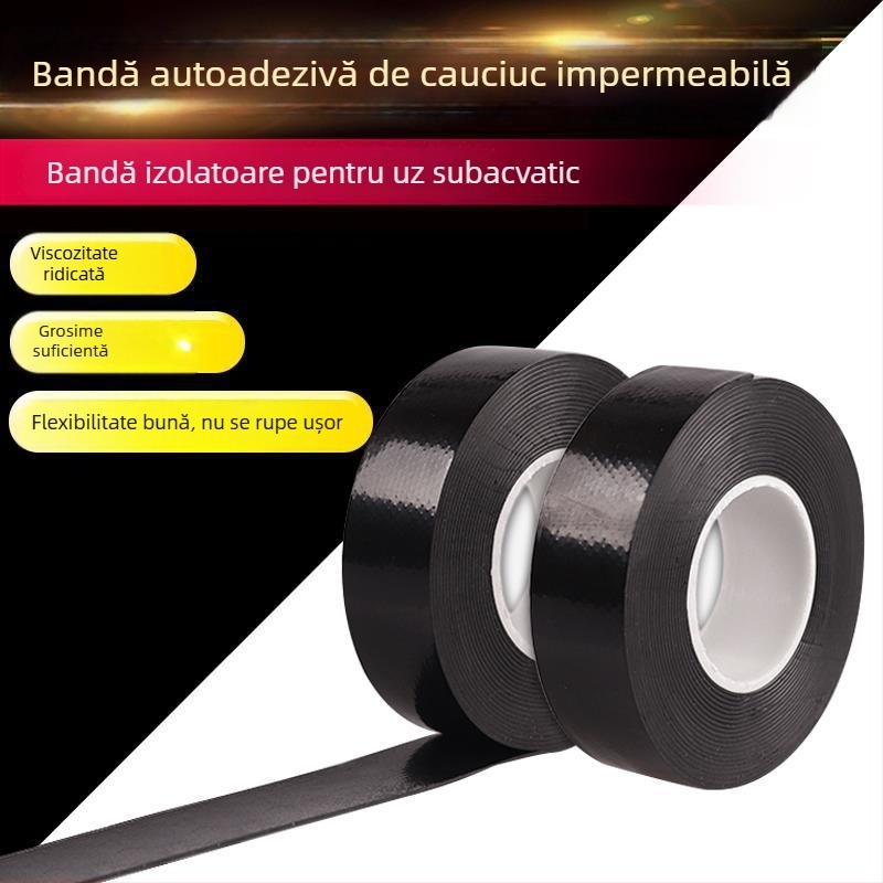 Bandă izolatoare electrică din cauciuc J-20# pentru înaltă tensiune, impermeabilă, cu față dublă, autoadezivă