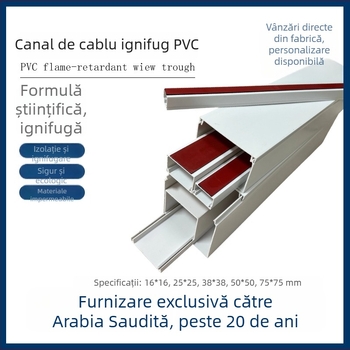 Canal PVC pătrat pentru cabluri, autoadeziv, montaj pe pereți, 16x16–75x75 mm