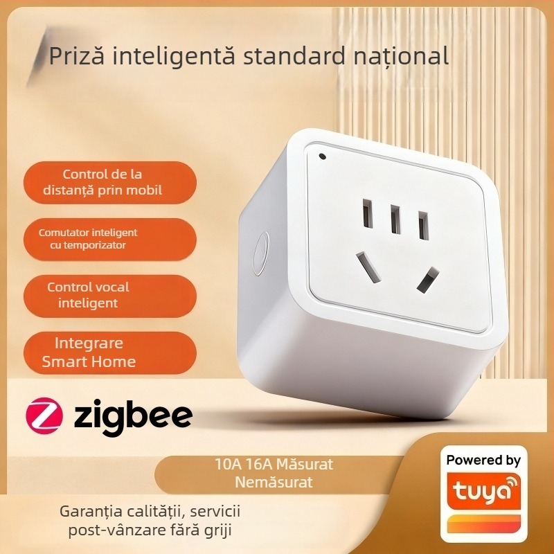 Priză Zigbee inteligentă 10A/16A, standard național cu 5 pini, temporizator