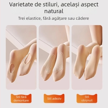Colanți fini din nylon, cu talpă de silicon antiderapare, pentru femei, mărime plus