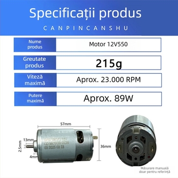 Motor 12V550 pentru bormașină cu acumulator și șurubelniță electrică – motor din cupru integral