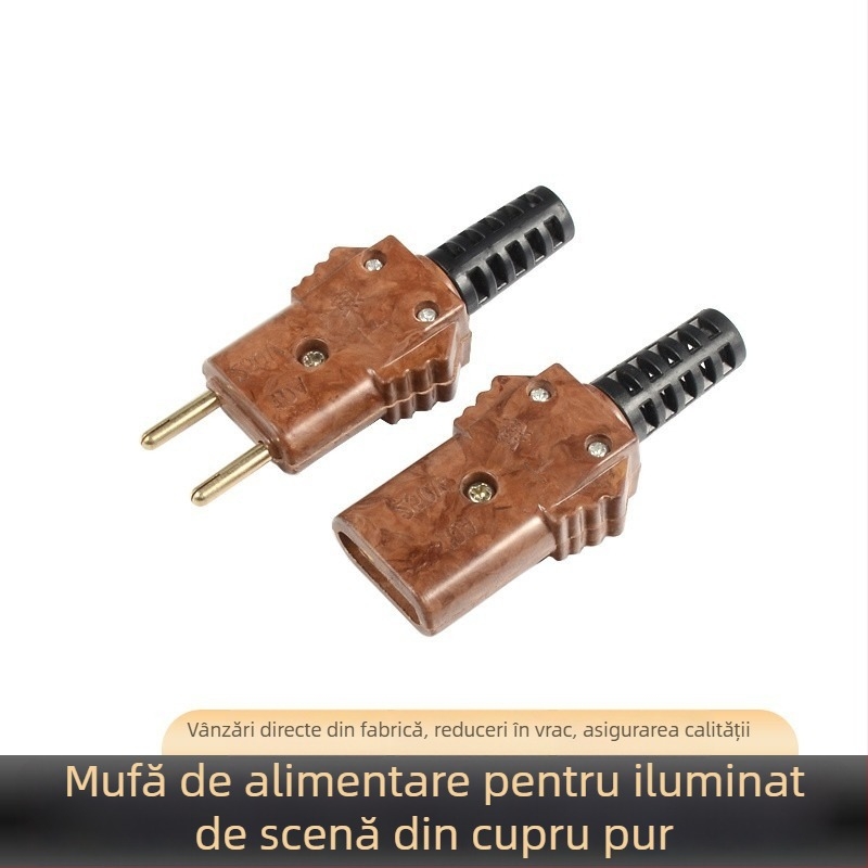 Conector Bakelit pentru alimentare iluminat de scenă, 10A, nucleu de cupru, conectori docking masculin și feminin