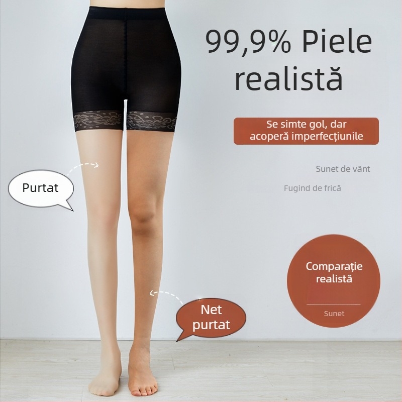 Colanți de vară pentru femei, nuanță nude, opaci, anti-transparență, anti-rupere, aspect neted pentru picioare, model pineapple