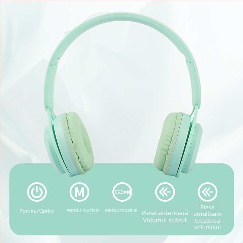 Y08 Căști wireless portabile, pliabile, cu bas puternic