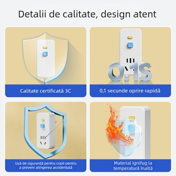 Priză de protecție împotriva curentului de scurgere pentru boilere de apă și aparate de aer condiționat, protecție priză 10A/16A, certificat 3C
