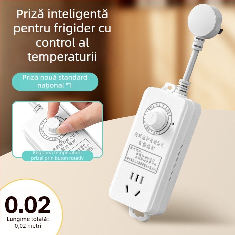 Priză inteligentă pentru frigider cu control al temperaturii și cablu de prelungire