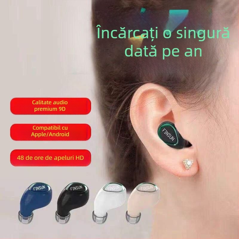 VanSeini căști Bluetooth in-ear mini, sport, mono, cu autonomie lungă a bateriei