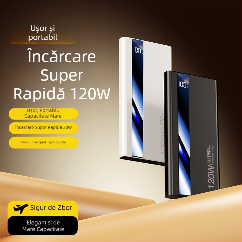 Power bank certificat 3C, 120W, încărcare ultrarapidă, 20000mAh, portabil, cu logo imprimat