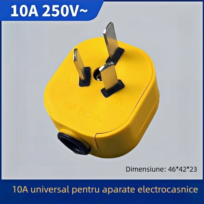 Conector GB standard cu 3 pini, 3 faze, 6000W, izolație din cauciuc, cupru pur, 10A