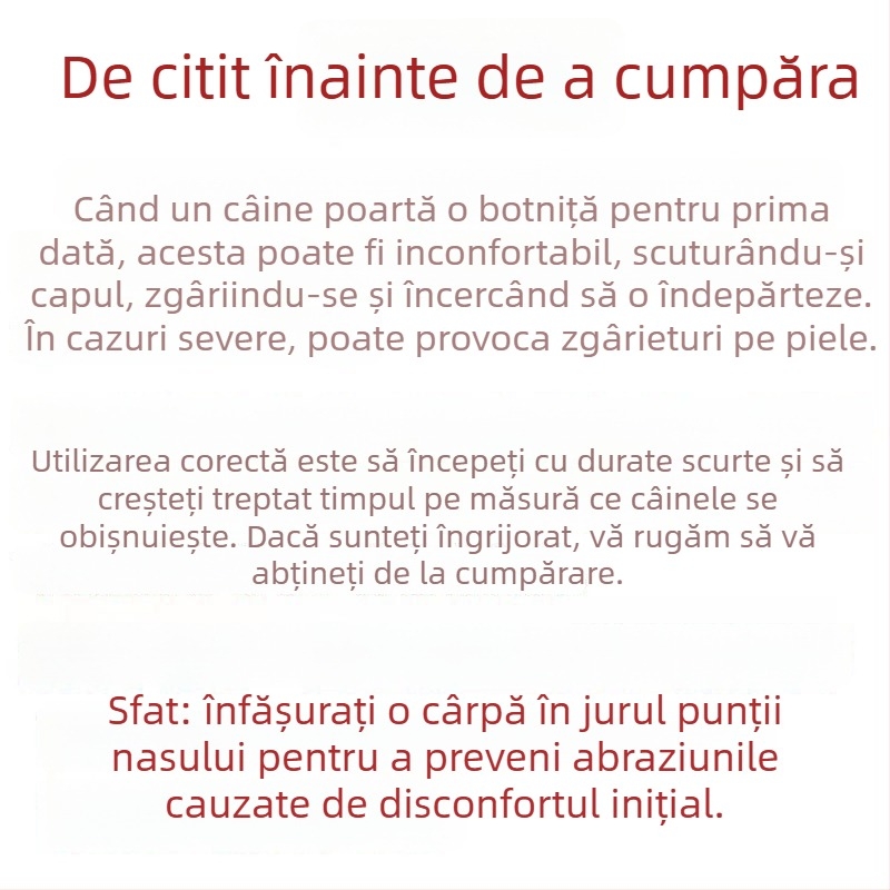 Botniță metalică pentru câini de talie medie spre mare; anti mușcătură, anti lătrăt și anti mestecat; potrivită pentru Malinois și German Shepherd