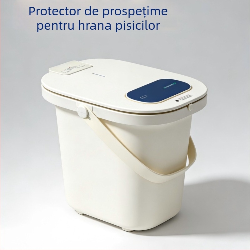 Cutie de depozitare a hranei pentru animale de companie, sigilată, 13 L, capacitate mare, anti-insecte și umezeală, din plastic ABS