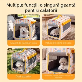 Geantă de călătorie pentru animale pentru mașină, transportor pliabil pentru câini și pisici, scaun de siguranță portabil, pat auto pentru câini și pisici mici