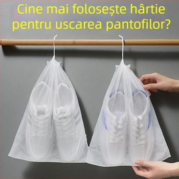 Sac de uscare pentru încălțăminte din material nețesut, husă cu plasă anti-mucegai, husă antipraf pentru pantofi albi