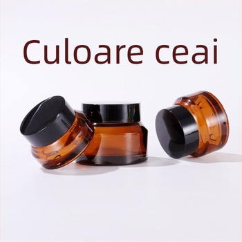Sticlă de cremă din sticlă cu umăr înclinat, în nuanțe verde măslină și ceai, pentru cosmetice, loțiune și cremă pentru ochi