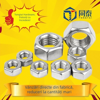 Piuliță hexagonală din oțel inoxidabil 304 DIN 934, M4–M10