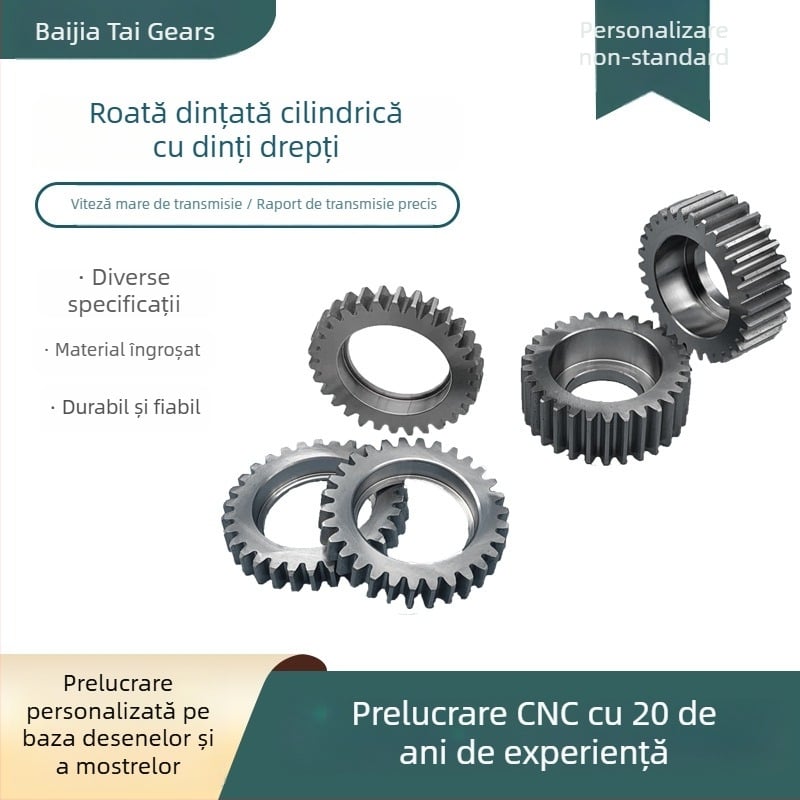 Pinion cilindric din oțel inoxidabil 304, piese de transmisie industriale, dinți drepți, transmisie de înaltă precizie