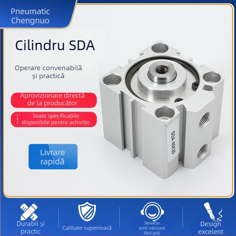 SDA32 cilindru pneumatic subțire cu suport pătrat, componente pneumatice