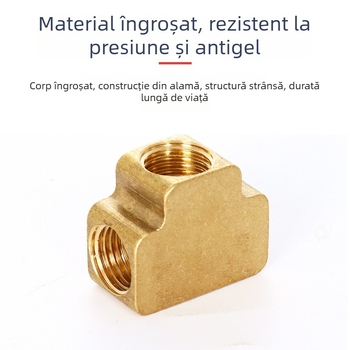 Conector pneumatic din cupru cu filet intern, bloc pătrat, patru-porturi și trei-porturi