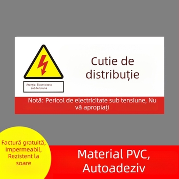 Siglă PVC de avertizare a pericolului electric pentru cutia de distribuție, etichetă de siguranță, dimensiuni 9×18 cm sau 15×30 cm