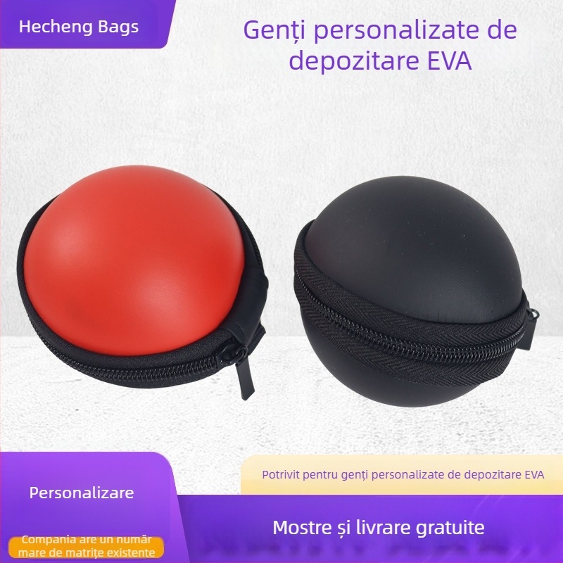Carcasă EVA rigidă, în formă Poké Ball, pentru depozitarea căștilor și încărcătorului, pentru produse digitale 3C