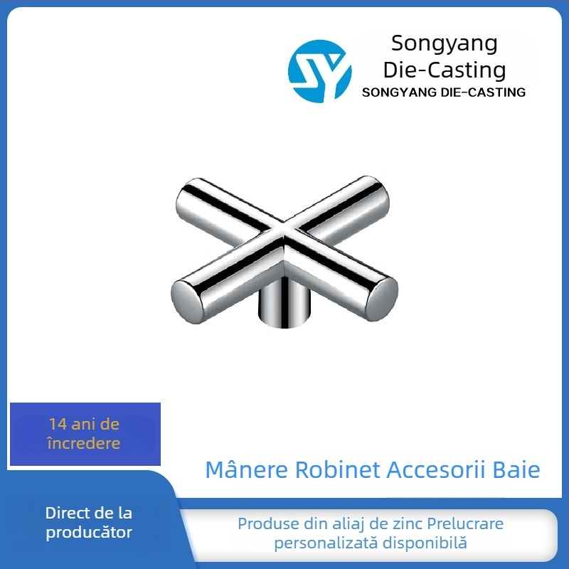 Maner pentru robinet din aliaj de zinc cu disc-dial și accesorii, finisaj crom-bronat, grafit gri mat/negru mat