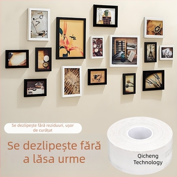 Bandă dublu adezivă cu burete acrilic, demontabilă, aderență puternică, 3 mm x 3 m / 5 m, potrivită pentru pereți, fără reziduuri
