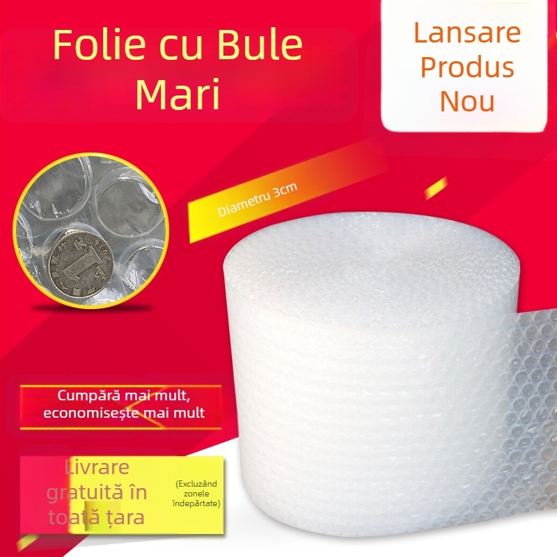 WXKT Film cu bule mare, lățime 50 cm, lungime 25 m, folie cu bule îndulcită, rol de ambalare, transparent alb zăpadă, diametrul bulei 2,8 cm, înălțimea bulei 9 mm, potrivit pentru electronice, accesorii auto, mobilier, ceramică