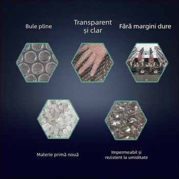 Rolă de film cu bule – material nou pentru ambalare, lățime 20 cm, lungime 45 m, grosime 4 mm, bule medii, diametru 1 cm, transparent, pentru ambalare și transport.