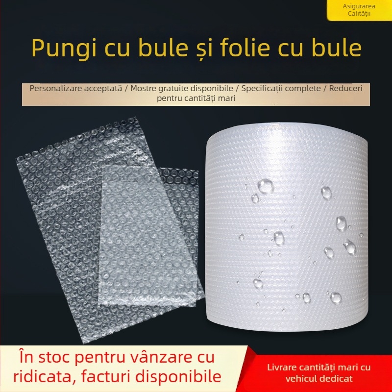 Film cu bule din dublu strat, protecție la șocuri, hârtie cu spumă impermeabilă, rolă de bule din plastic