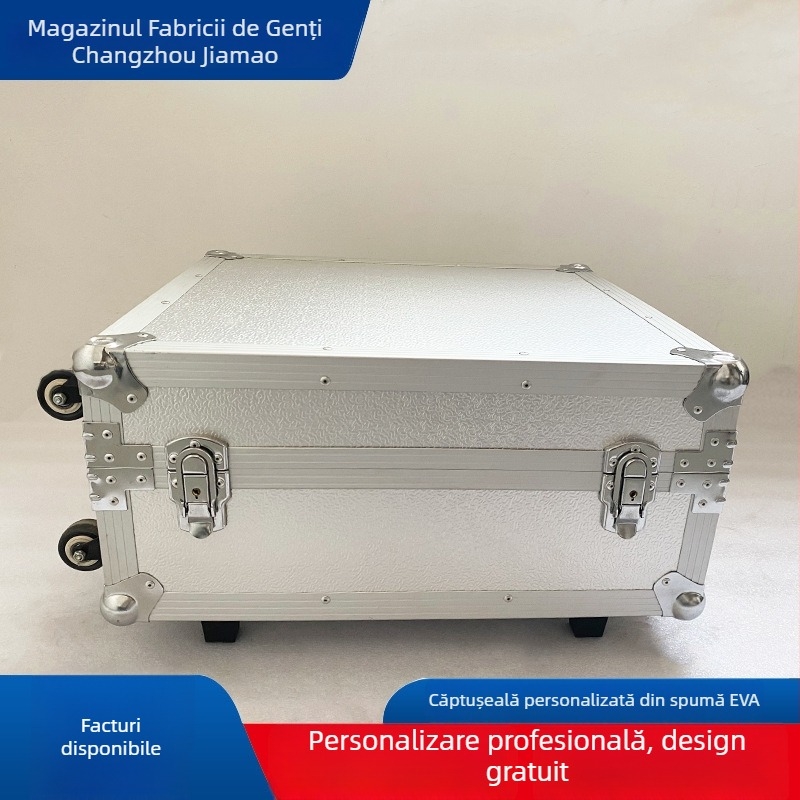 Trusă de unelte cu role din aliaj de aluminiu, impermeabilă și rezistentă la șocuri, personalizată, pentru echipamente foto