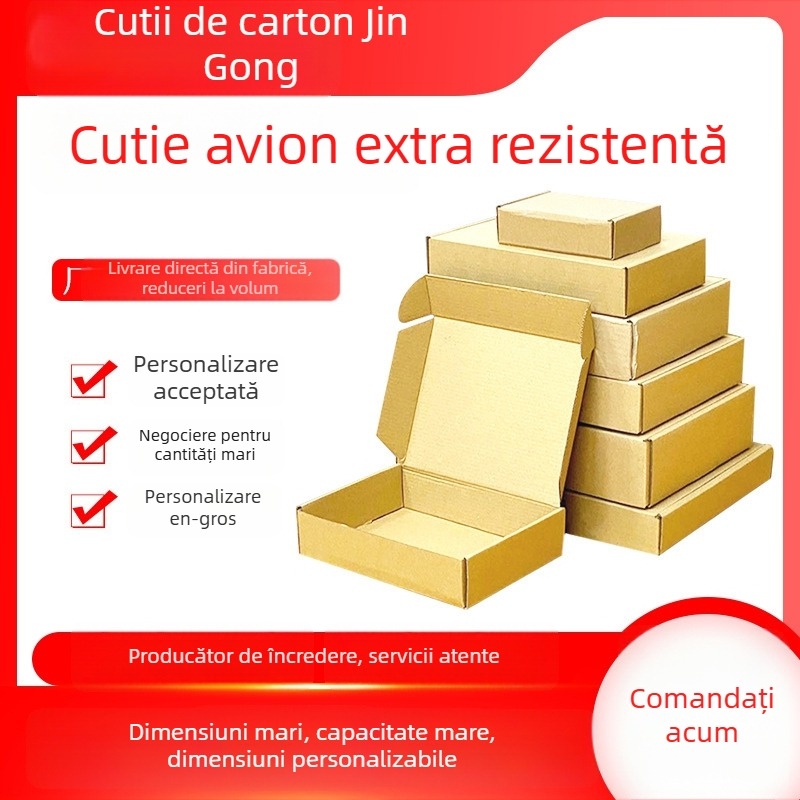 Cutie din carton ondulat foarte rezistent pentru expedieri, ambalaj de tip cadou, neimprimată, în stoc