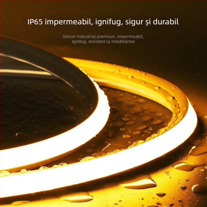 Bandă LED cu husă din silicon, 24V, rezistentă la apă pentru exterior, ignifugă, flexibilă și pliabilă, reglabilă și luminoasă