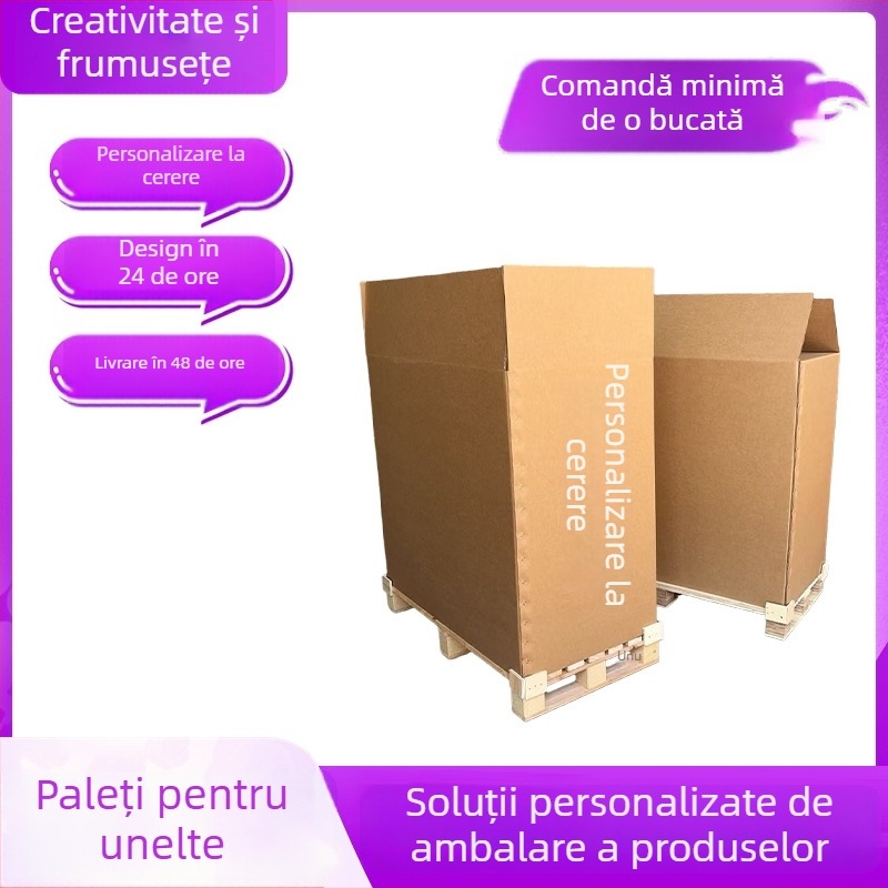 Cutii din carton rezistent, personalizate, stil american, șapte straturi 3A, capac superior și inferior, carton ondulat rigid, ambalaj pliabil
