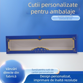 Cutie cadou cu fereastră personalizabilă – cutie de hârtie goală, cu mâner, culoare și imprimare a siglei