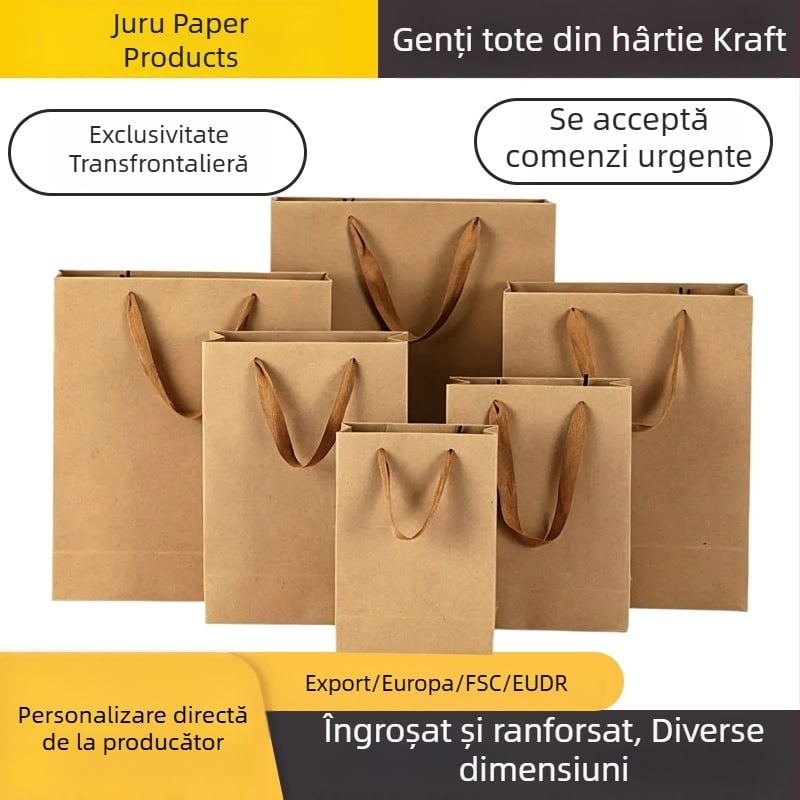 Sac de hârtie kraft personalizat pentru cadouri: parfum, ceai și căni — ambalaj de lux cu imprimare a logo-ului