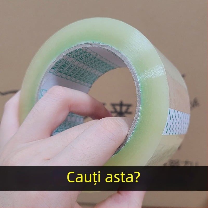 Bandă adezivă transparentă imprimată, cu text de avertizare, lățime 4,5 cm, lungime 100 m