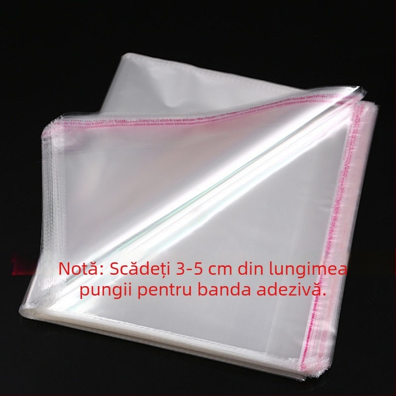 100 bucăți, 20 cm lățime, pungi transparente OPP din plastic, pungi PP autoadezive, de unică folosință