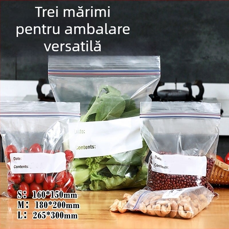 Pungi sigilate cu nervură dublă, pentru conservare proaspătă în frigider, material alimentar