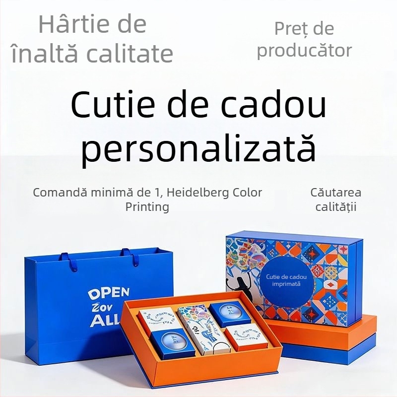 Cutie cadou personalizată cu capac și bază, ambalaj exterior, cutie goală, cutie cadou pentru ceai și mooncake