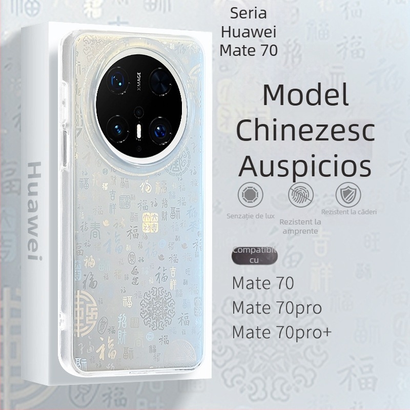 Carcasă rigidă Huawei Mate70 cu motiv de binecuvântare în stil chinezesc, compatibil mete70pro, mt70pro, M60, matr60por