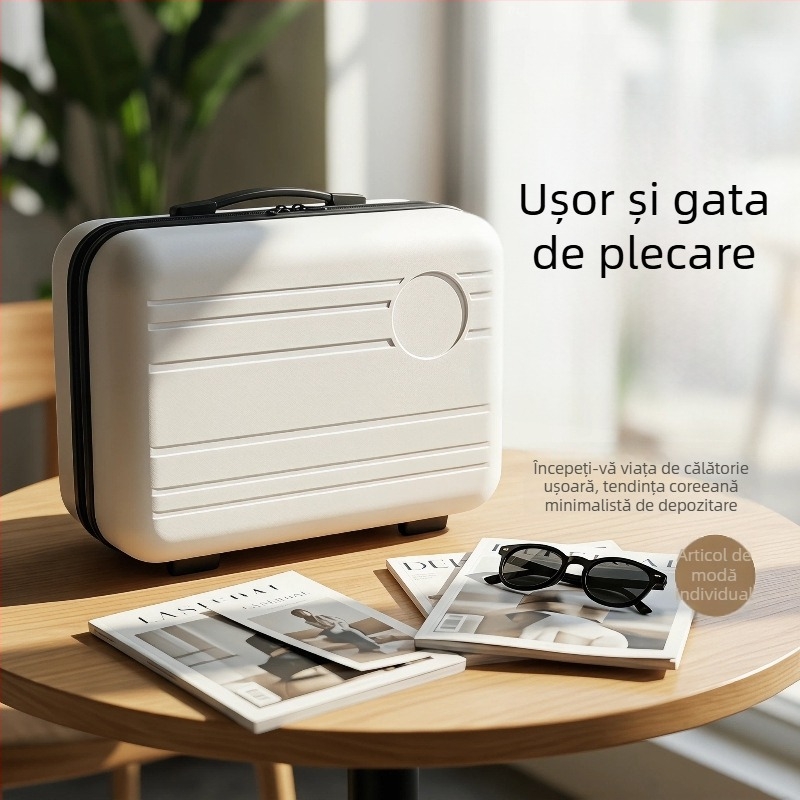 Noul bagaj de mână mic, 14 inci, suvenir personalizat, trusă de machiaj portabil, cutie cadou multifuncțională pentru depozitare