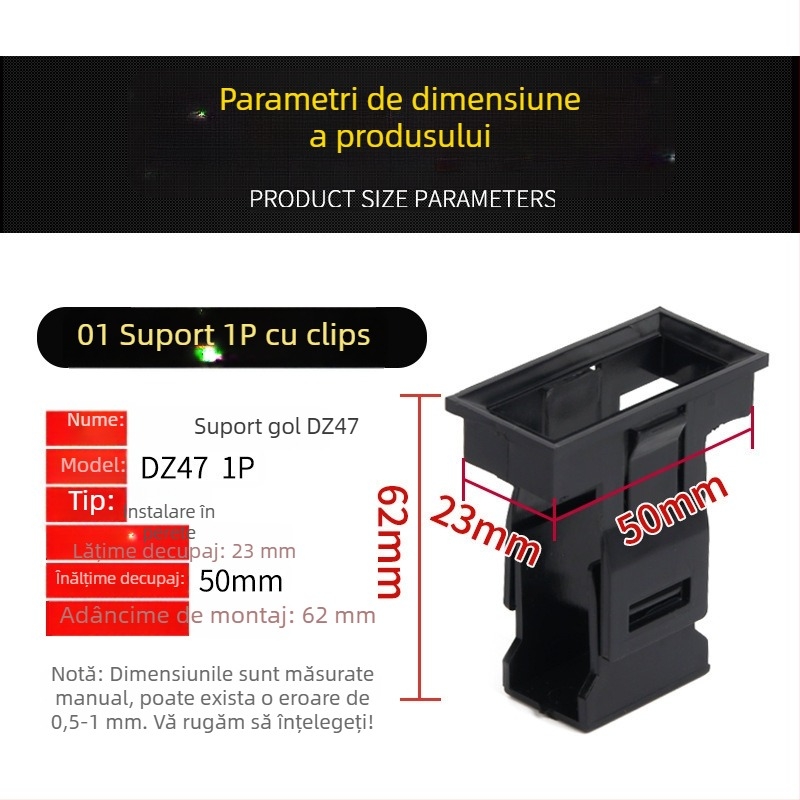 Suport de montaj pe panou DZ47 pentru întrerupătoare miniaturale